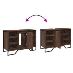 Berkfield Bathroom Sink Cabinet Brown Oak 91X35X60 Cm Engineered Wood - thumbnail 9