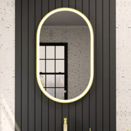 Harper & Harlow 1000X600 Pill Brushed Brass Led Illuminated Bathroom Mirror - thumbnail 5