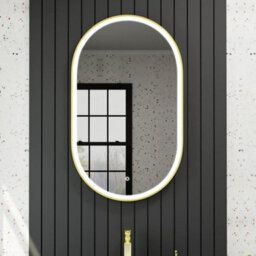Harper & Harlow 1000X600 Pill Brushed Brass Led Illuminated Bathroom Mirror - thumbnail 7