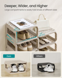 LEDREM Shoe Rack, Shoe Storage, 10 Compartments, Shoe Organiser, Narrow Shoe Shelf, Open Shelf For Hallway, Living Room, Bathroom - thumbnail 4