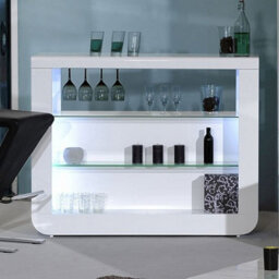 Furniture in Fashion Fiesta High Gloss Bar Table Unit In White With Led Lighting - thumbnail 2