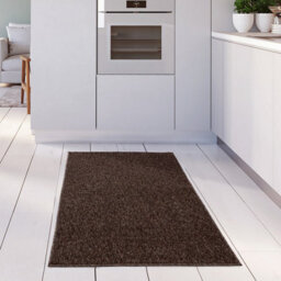 The Rugs Solid Design Low Pile Living Room Rugs In Brown Flex Collection 1000B - thumbnail 9