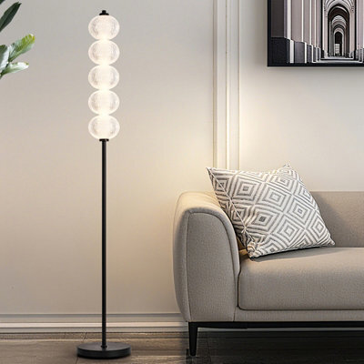 Harper Living Led Floor Lamp Black, 20W 2400Lm Bright Standing Lamp With Foot Switch, 3 Colour Temps, Modern Corner Lamp - image 1