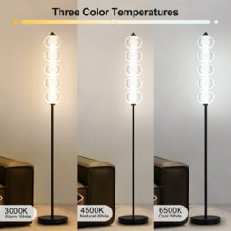 Harper Living Led Floor Lamp Black, 20W 2400Lm Bright Standing Lamp With Foot Switch, 3 Colour Temps, Modern Corner Lamp - thumbnail 2