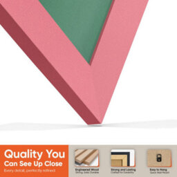 "AK Frames 25X17"" Pink Modern Vinyl Record Frame With Emerald Mount For 12 Inch Lp Cover & Disc - Overlapped Design" - thumbnail 3