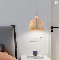 Vintage Bamboo Rattan Pendant Light  Handmade Farmhouse Lamp Shade For Wedding & Restaurant Deco - thumbnail 5