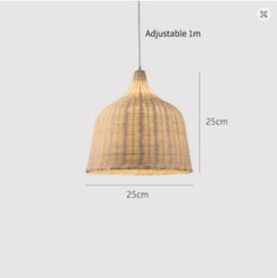 Vintage Bamboo Rattan Pendant Light  Handmade Farmhouse Lamp Shade For Wedding & Restaurant Deco - thumbnail 2