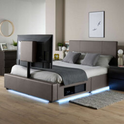 X Rocker Xr Living Ava Pu Single Tv Bed With Underbed Lights- Grey - thumbnail 2