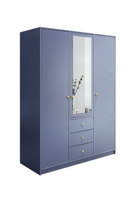Arte Fresh Light Blue Siena Ii D3 Wardrobe 149Cm - Stylish Storage With Mirror Accent - image 1