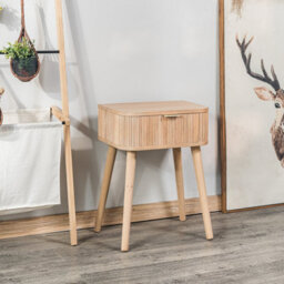 Nordlys 1-Drawer Wood Nightstand Classic Style Bedroom - thumbnail 3