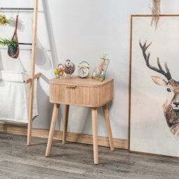 Nordlys 1-Drawer Wood Nightstand Classic Style Bedroom - thumbnail 8