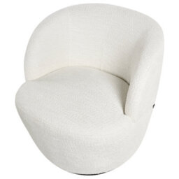 Beliani Swivel Armchair Kuolpa Chenille Off-White - thumbnail 6