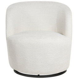 Beliani Swivel Armchair Kuolpa Chenille Off-White - thumbnail 4