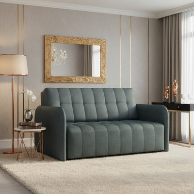 Viva Grand Iii Living Room Sofa Bed With Sleeping Function Wooden Legs Wooden Frame And Storage 85X145X98Cm Dark Grey - image 1