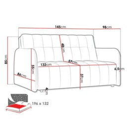 Viva Grand Iii Living Room Sofa Bed With Sleeping Function Wooden Legs Wooden Frame And Storage 85X145X98Cm Dark Grey - thumbnail 6