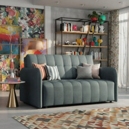 Viva Grand Iii Living Room Sofa Bed With Sleeping Function Wooden Legs Wooden Frame And Storage 85X145X98Cm Dark Grey - thumbnail 3