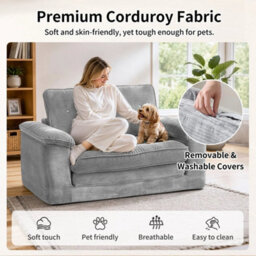 2 Seater Pull Out Sofa Bed Convertible Sleeper Couch - thumbnail 5
