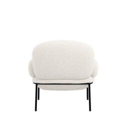 Wyld Haus Tritta Curved Ivory Sherpa Boucle Chair With Black Metal Legs - thumbnail 5