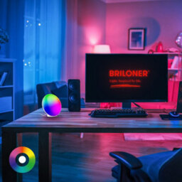 Briloner Led Gaming Desk Lamp Music Sync Ambience Light Rgbic+Cct Remote Usb-C 240Lm - thumbnail 9