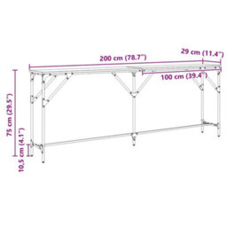 Walplus Console Table Black Oak 200 X 29 X 75 Cm - thumbnail 9