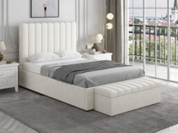 Leo Cream Velvet Ottoman Bench - thumbnail 5