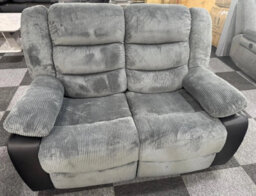 Rio Fabric Recliner 3 & 2 Seater Sofa Set Black-Grey - thumbnail 5