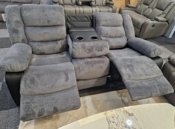 Rio Fabric Recliner 3 & 2 Seater Sofa Set Black-Grey - thumbnail 7