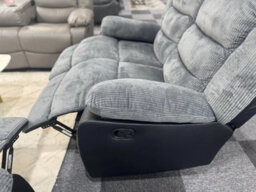 Rio Fabric Recliner 3 & 2 Seater Sofa Set Black-Grey - thumbnail 9