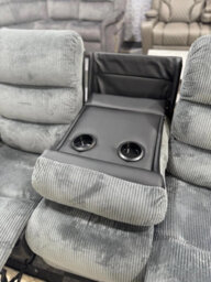 Rio Fabric Recliner 3 & 2 Seater Sofa Set Black-Grey - thumbnail 8