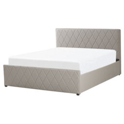 Beliani Ottoman Bed Faux Leather Rochefort 160 X 200 Cm (Eu King Size) Taupe - thumbnail 6