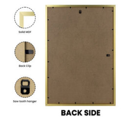 "AK Frames Sleek 11X9"" Gold Thin Modern Picture Frame - Slim And Design For Posters, Prints And Photos - Elegant Wall Frame Decor" - thumbnail 2