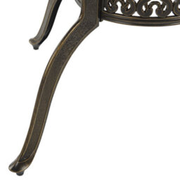 Beliani Garden Dining Table Sapri 100 Cm 100 Cm Metal Dark Brown - thumbnail 5