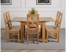 That's Furniture Richmond 90Cm - 150Cm Square Oak Extending Dining Table And 6 Chairs Dining Set With Berkeley Chairs - thumbnail 2