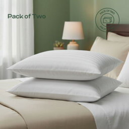 MHG Living Ultra Soft Striped Microfibre Pillow - Hotel Quality, Soft-Medium Support, Anti-Allergy - Pack Of 2 - thumbnail 3