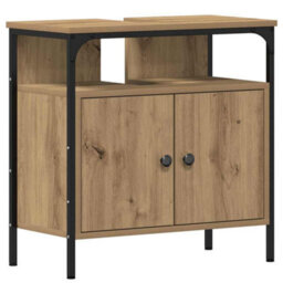 Berkfield Modern 3 Piece Bathroom Furniture Set Artisan Oak Engineered Wood - thumbnail 6