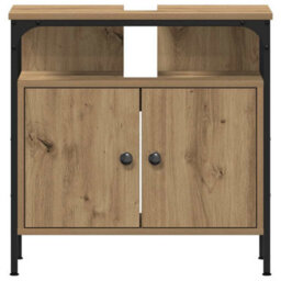 Berkfield Modern 3 Piece Bathroom Furniture Set Artisan Oak Engineered Wood - thumbnail 9