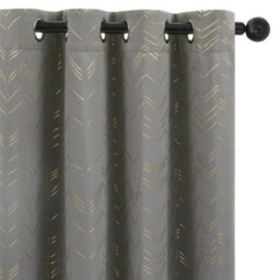Deconovo Foil Printed Thermal Curtains 66 X 54 Inch Light Grey 2 Panels Super Soft Ring Top Blackout Curtains For Bedroom - thumbnail 1