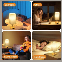 Touch Control Bedside Table Lamp 5 Way Dimmable Usb Charging Ports - thumbnail 5