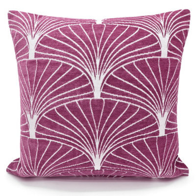 Velosso Soft Touch Chenille Decorative Cushion, Zip Closure, Stylish Cotton Chenille Sofa Cushion, Contemporary Style - Mauve