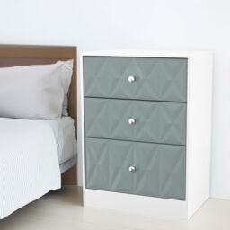 San Jose Ready Assembled Matt Duck Egg Blue & White No Effect 3 Drawer Deep Chest (H)791mm (W)746mm (D)395mm - thumbnail 3