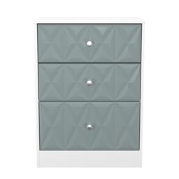 San Jose Ready Assembled Matt Duck Egg Blue & White No Effect 3 Drawer Deep Chest (H)791mm (W)746mm (D)395mm - thumbnail 2