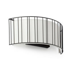 Luminosa Lighting Luminosa Linda 2 Light Indoor Wall Light Black With White Shade, E27 - thumbnail 1