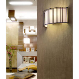 Luminosa Lighting Luminosa Linda 2 Light Indoor Wall Light Black With White Shade, E27 - thumbnail 2