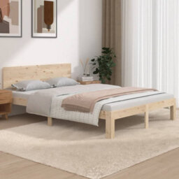 Berkfield Bed Frame Solid Wood 135X190 Cm Double - thumbnail 1