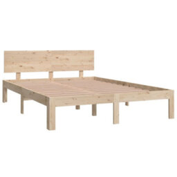 Berkfield Bed Frame Solid Wood 135X190 Cm Double - thumbnail 3
