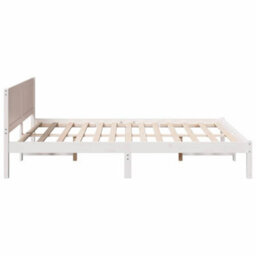 Berkfield White Wood Bed Frame White Wood 160 X 200 Cm Durable - thumbnail 7