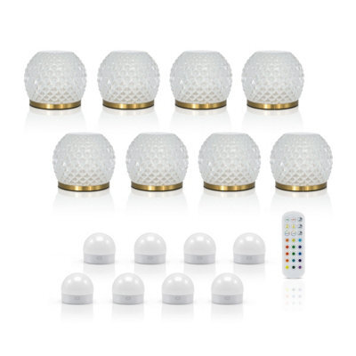Auraglow Omniance Aurelia Rechargeable Wireless Table Lamp With Remote - 8 Lamps, 8 Light Sources, 1 Remote - image 1