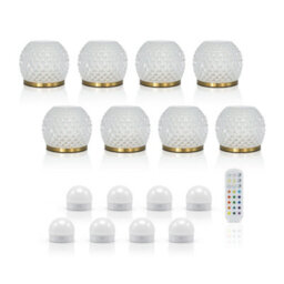 Auraglow Omniance Aurelia Rechargeable Wireless Table Lamp With Remote - 8 Lamps, 8 Light Sources, 1 Remote - thumbnail 1