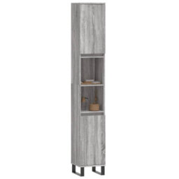 Berkfield Bathroom Cabinet Grey Sonoma 30X30X190 Cm Engineered Wood - thumbnail 3