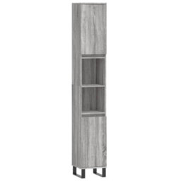 Berkfield Bathroom Cabinet Grey Sonoma 30X30X190 Cm Engineered Wood - thumbnail 2